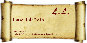 Lenz Lívia névjegykártya