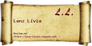 Lenz Lívia névjegykártya